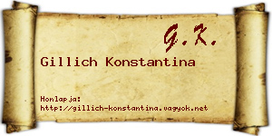 Gillich Konstantina névjegykártya
